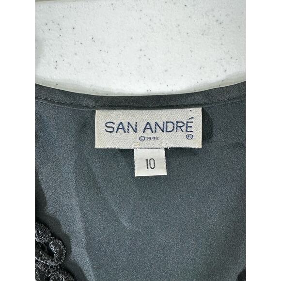 San Andre 1993 Womens Black Lace Front Button Up Vest Size 10 (Medium) Vintage - Picture 3 of 11